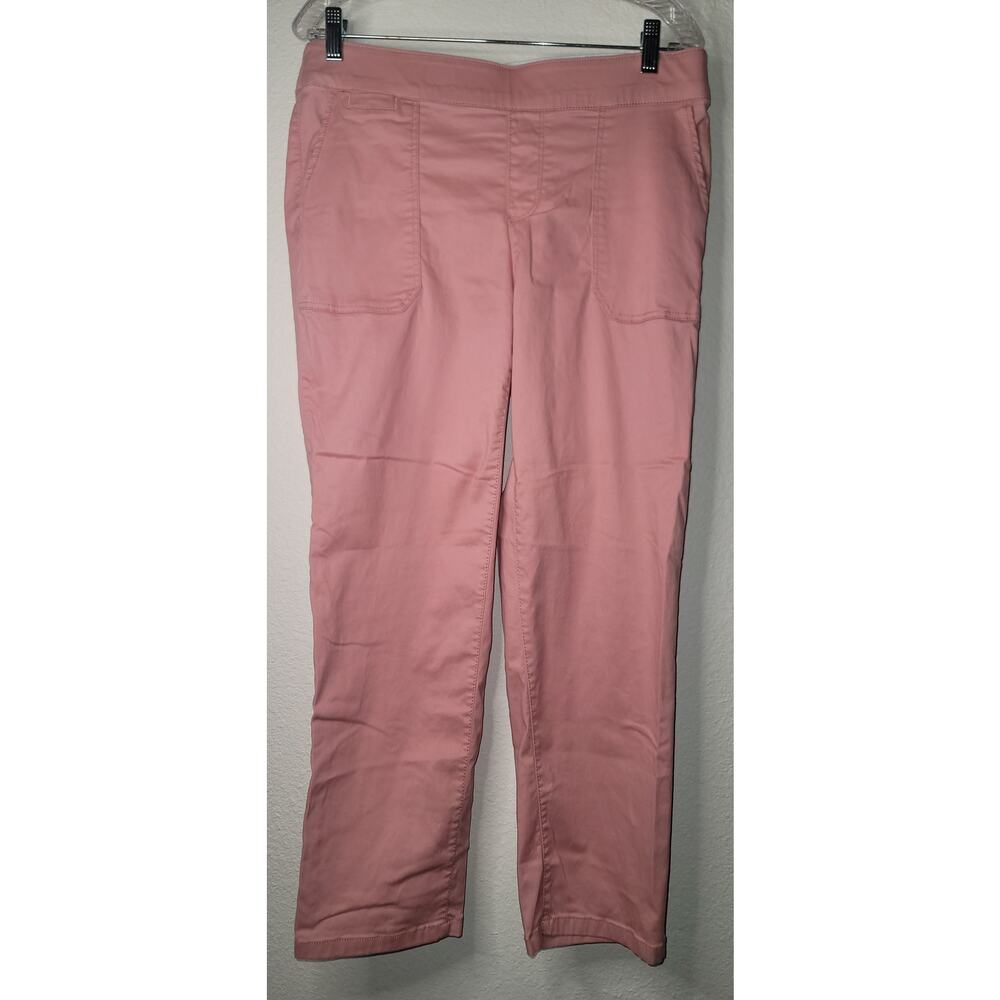 Women's Dusty Pink Utility Crop Pants Mid-rise Front Patch Pockets 12 Regular